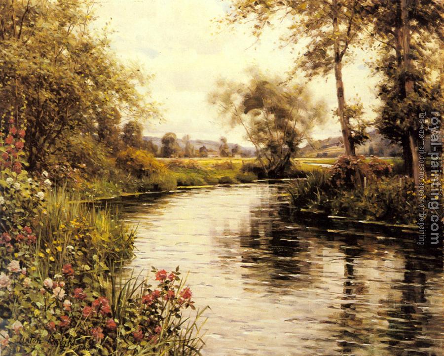 Louis Aston Knight : Flowers in Bloom by a River